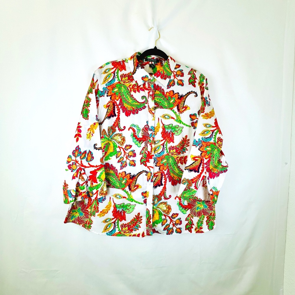 Ralph Lauren Foral button up shirt size 2X W23370